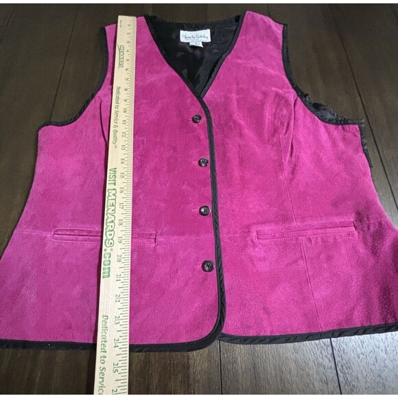 Diane Von Furstenberg The Color Authority Pig Skin Pink Vest Artsy Indie Sz 1X - Picture 4 of 6